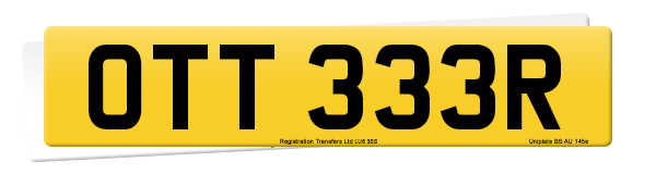 Registration number OTT 333R